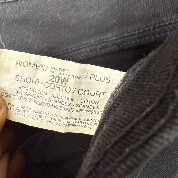 Gloria Vanderbilt Womens Plus Size 20W Short Black Straight Leg Denim Jeans - Picture 4 of 11